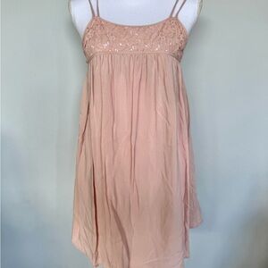 Soft Pink Lace Detail Mini Babydoll Dress | EUC | Small | ModCloth